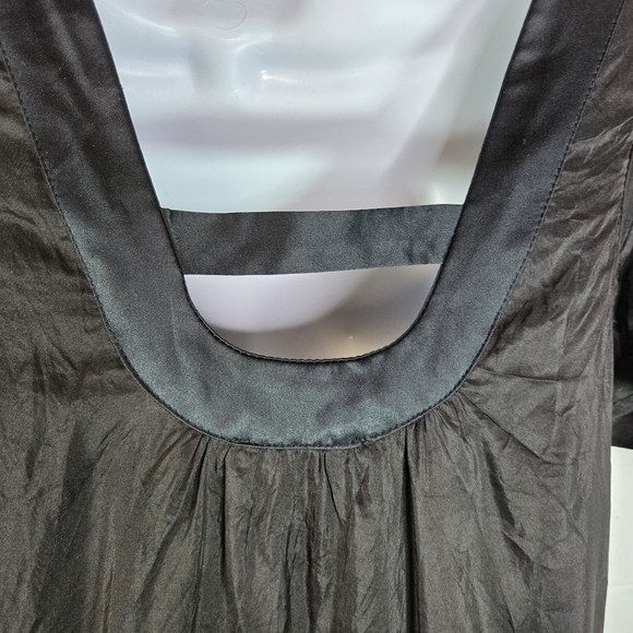 Vtg Y2k Voom By Joy Han Black Silk Eyelet Dress New Deadstock - Picture 5 of 10